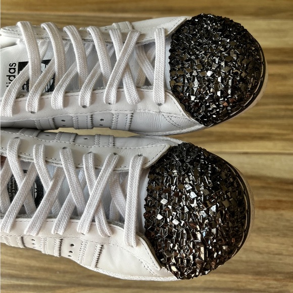 ADIDAS Originals White Superstar Sneakers Silver Metal Toe Cap - Picture 4 of 4